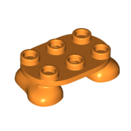 Lego Feet, 2 x 3 x 2/3 with 6 Studs on Top / Orange