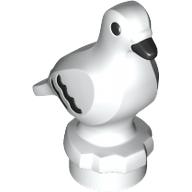 Lego Animal, Bird, Pigeon with Black Eyes, Beak, Feathers pattern / White