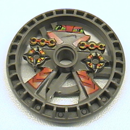 Lego Technic Disc 5 x 5 Notched, Blazooka / Dark Gray