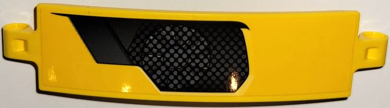 Lego Technic, Panel Curved 3 x 13 with Fan and Black Grille Pattern Model Right Side (Sticker) - Set 42114 / Yellow