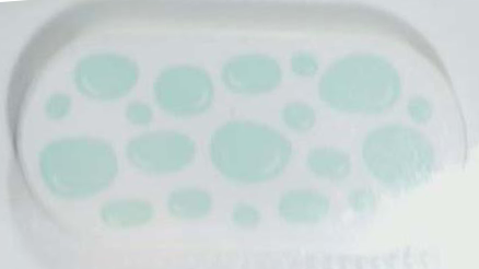 Lego Tile, Round 2 x 4 Oval with Light Aqua Stones Pattern (Sticker) - Set 43215 / White