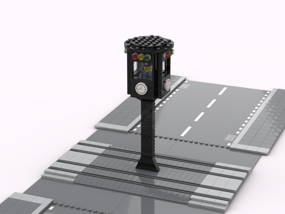 Lego 1920s Traffic Light Tower with intersection