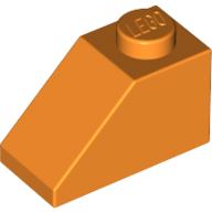 Lego Brick Sloped 45° 2 x 1 with Bottom Pin / Orange