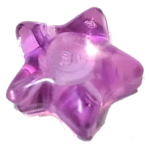 Lego Clikits Icon, Star 2 x 2 Small, with Hole / Trans-Light Purple