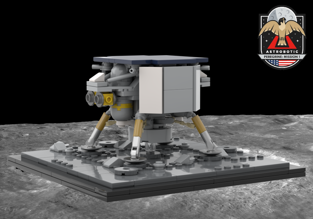 Lego Peregrine Lunar Lander with Iris CubeRover