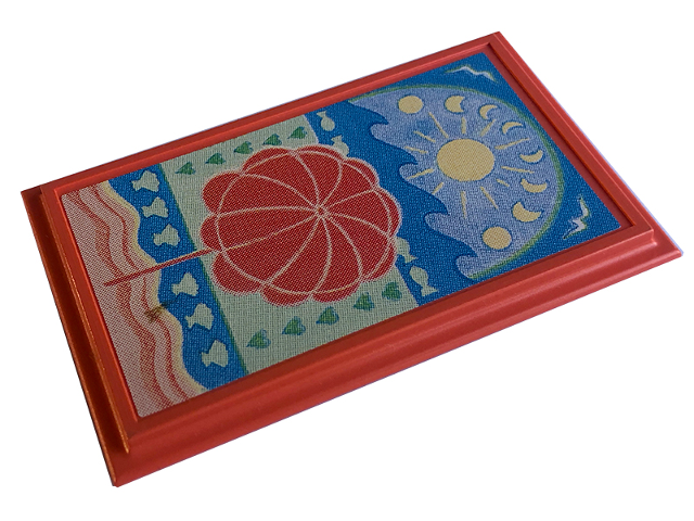 Lego Scala Wall, Panel 6 x 10 with Beach Umbrella and Sun Pattern (Sticker) - Set 3243 / Salmon