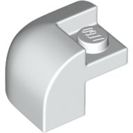 Lego Brick Round, Curved 2 x 2 x 1 1/3, Corner / White