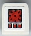 Lego Slope 30 1 x 1 x 2/3 with Red and Black Screen and Buttons Pattern (Sticker) - Set 8899 / White