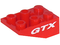 Lego Slope, Inverted 33 3 x 2 with Flat Bottom Pin without Connections between Studs with White GTX Pattern on Both Sides (Stickers) - Set 8210