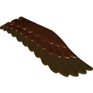 Lego Animal Body Part, Bird, Eagle Wing - Left with Dark Brown Feathers Print / Reddish Brown
