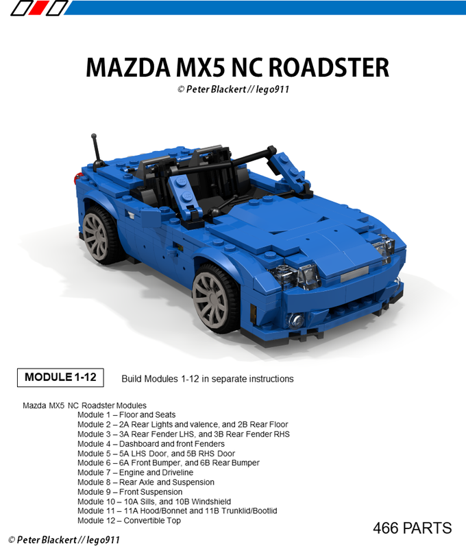 Lego Mazda MX5 NC Roadster - 1:21 Miniland - Intermediate