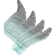Lego Large Figure Wing, Feathered with Axle Hole and Marbled Trans-Light Blue Pattern