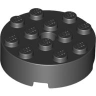 Lego Brick Round 4 x 4 Centre Hole / Black