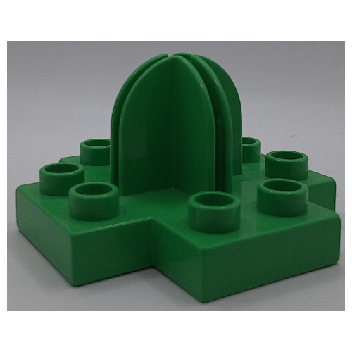 Lego Duplo Plate 4 x 4 with 2 x 2 x 2 Dome Top and Cross Cut Slots / Bright Green