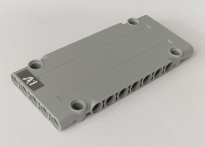 Lego Technic, Panel Plate 5 x 11 x 1 with 'A1' Pattern (Sticker) - Set 42082 / Light Bluish Gray