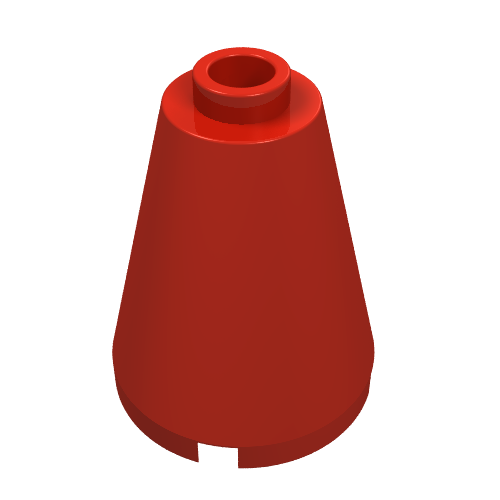 Lego Cone 2 x 2 x 2, Blocked Open Stud / Red
