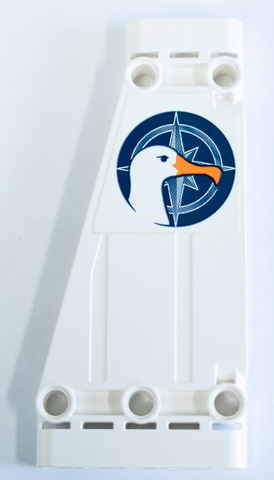 Lego Technic, Panel Plate 5 x 11 x 1 Tapered with Bird Head and Compass Pattern Model Right Side (Sticker) - Set 42064