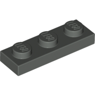 Lego Plate 1 x 3 / Dark Gray