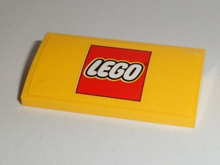 Lego Slope, Curved 2 x 4 x 2/3 with Bottom Tubes with Lego Logo Pattern (Sticker) - Set 60097