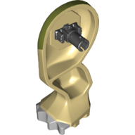 Lego Animal Body Part, Dinosaur, Triceratops Leg, Right, Rear / Hind, with Pin, Light Bluish Gray Nails and Reddish Brown and Olive Green Print / Tan