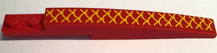 Lego Slope, Curved 10 x 1 with Yellow Scales Pattern B (Sticker) - Set 80103