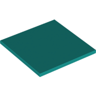 Lego Tile 6 x 6 with Bottom Tubes / Dark Turquoise