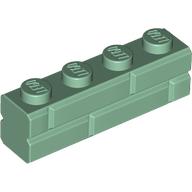 Lego Brick Special 1 x 4 with Masonry Brick Profile / Sand Green