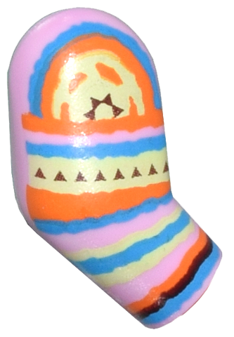 Lego Arm, Right with Crochet Stripes Pattern / Bright Pink