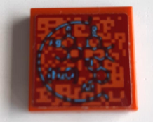 Lego Tile 2 x 2 with Aromatic Hydrocarbon Chemical Formula and 'H2O' Pattern (Sticker) - Sets 60226 / 60228