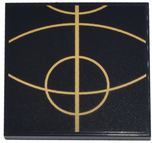 Lego Tile 4 x 4 with Gold Concentric Circles Celestial Star Chart Pattern 6 (Sticker) - Set 75385