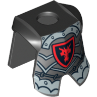 Lego Minifig Neckwear Armor Breastplate with Leg Protection, and Dragon Head Print / Black