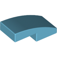 Lego Brick Curved 2 x 1 No Studs [1/2 Bow] / Medium Azure