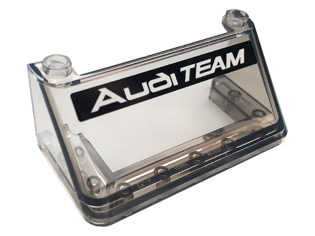 Lego Windscreen 3 x 6 x 2 with 'Audi TEAM' on Black Background Pattern (Sticker) - Set 76897 / Trans-Brown