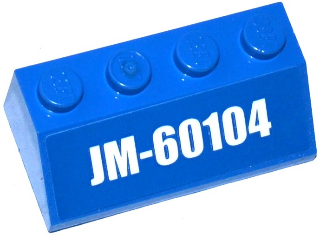 Lego Slope 45 2 x 4 with 'JM-60104' Pattern (Sticker) - Set 60104