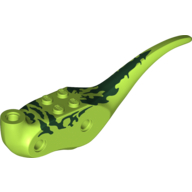 Lego Animal Body Part, Dinosaur, Dilophosaurus Body with Dark Green Markings Print / Lime