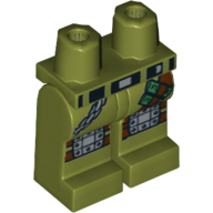 Lego Hips and Olive Green Legs with Chain and Knee Pads with Rivets Print (Frank Rock)