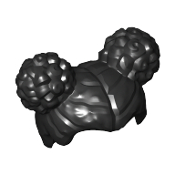 Lego Hair Two Round Buns [Plain] / Black
