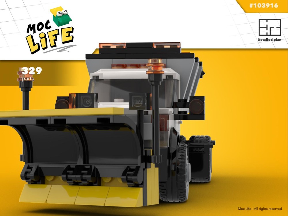 Lego Ford F-450 regular cab dually snowplow sander