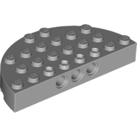 Lego Brick Round Corner 4 x 8 Full Brick Double / Light Bluish Gray