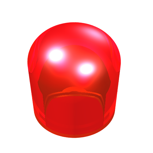 Lego Brick Round 1 x 1 x 2/3 Light Bulb Cover / Trans-Red