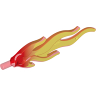 Lego Wave / Flame Rounded Large with Marbled Trans-Yellow Pattern