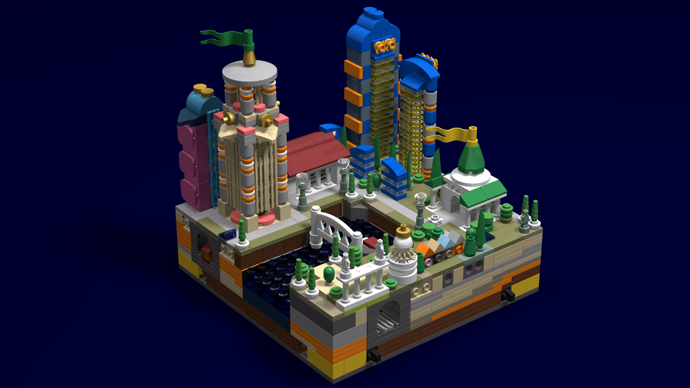 Lego 20x20 micro city connectable waterfront #01