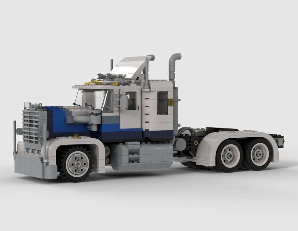 Lego Truck with V12 Engine in Bluetones
