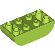 Lego Brick Curved Inverted 2 x 4 Double / Lime