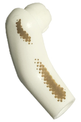 Lego Arm, Right Long with Dark Tan Dirt Stains Type 2 Pattern
