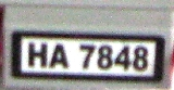 Lego Tile 1 x 2 with 'HA 7848' Pattern (Sticker) - Set 7848 / Light Bluish Gray
