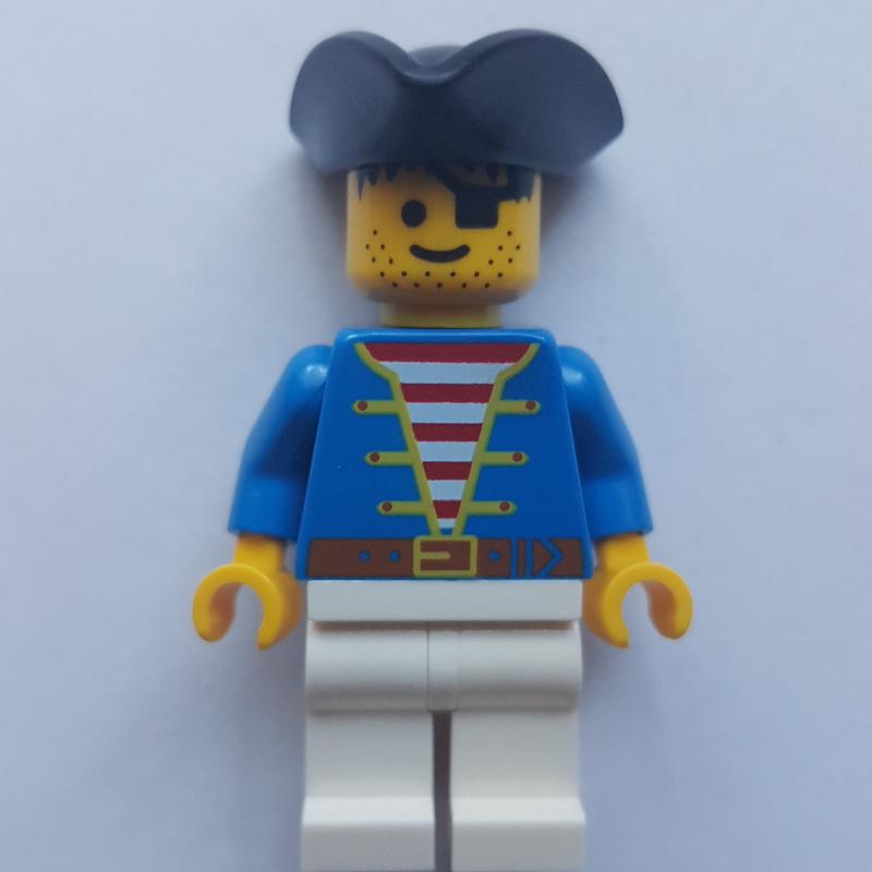 Lego Pirate - Blue Torso, White Legs, Black Hat (3626c Head)
