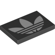 Lego Tile 2 x 3 with White adidas Logo Print