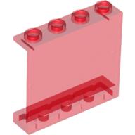Lego Panel 1 x 4 x 3 [Hollow Studs] / Trans-Red