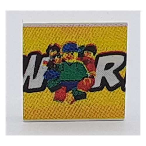 Lego Tile 2 x 2 with LEGO World Print Medium Middle